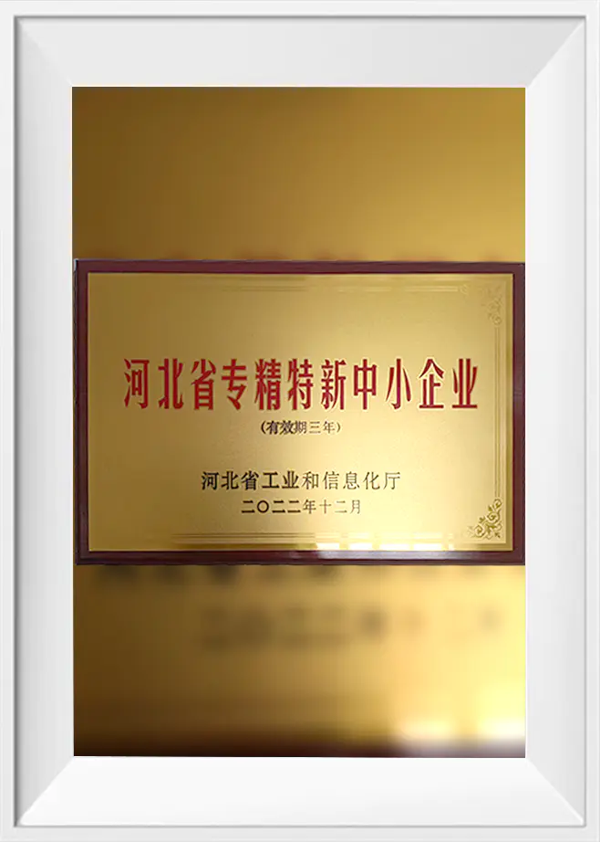 Petites et moyennes entreprises spécialisées, raffinées et innovantes dans la province du Hebei